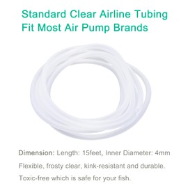 DeKago Aquarium Air Pump Accessories Kit - 15 Feet Airline Tubing Standard with Air Stones Check Valves Suction Cups and Connectors Fit All of Fish Tank Aeration Setup