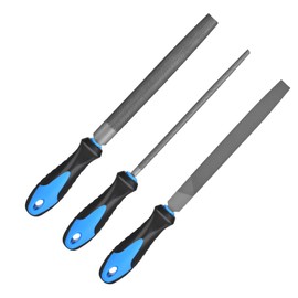 SOWKIPE 3-Piece Metal File Set, Premium High-Carbon Steel Files, 8 Inches, Includes Flat, Round, and Half-Round, Perfect for Metal, Wood, and More