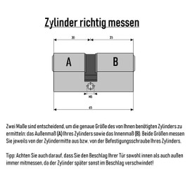 Profile Cylinder 65 mm 30/35 Emergency and Danger Function with 5 Keys