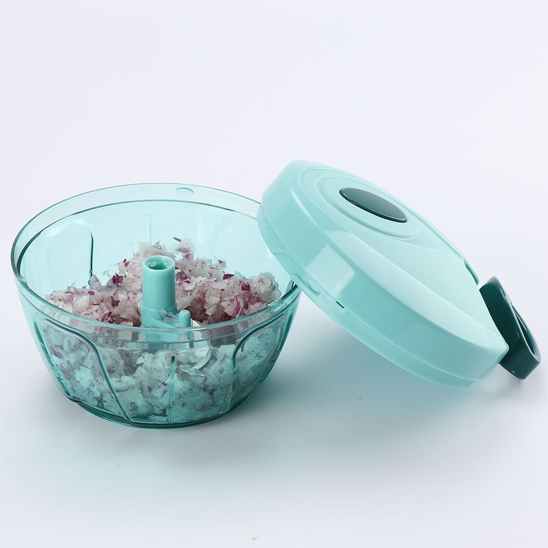 Ourokhome Portable Pull Onion Chopper- Manual Slicer for Vegetables, Fruits,