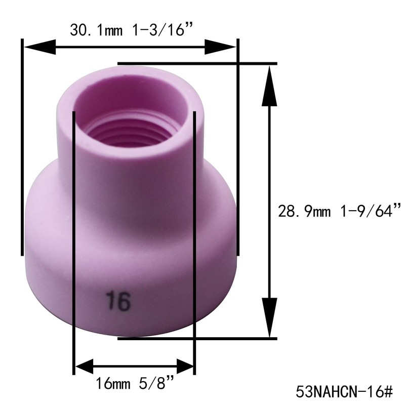 RIVERWELD TIG Screen 53NAbSP3 16# and Champagne Alumina Nozzle Ceramic