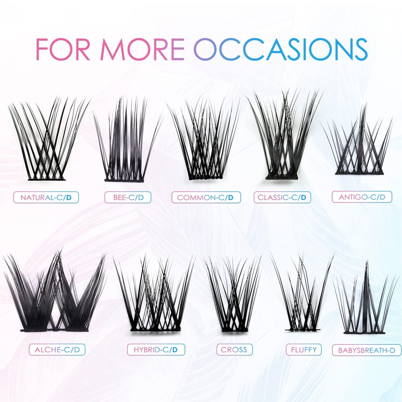 LANKIZ DIY Eyelash Extensions, Individual Eyelash Extensions, 120 Clusters, Soft