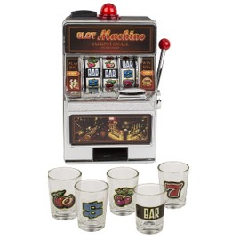 MIK funshopping Funny Drinking Game Party Game Drinking Game for Adults New Year's Eve Birthday Party (Slot Machine with 5 Shooter Glasses)