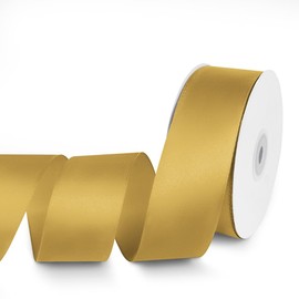 Quhora 1-1/2" x 50 Yards Satin Ribbon - Gold Silk Ribbon with Spool - Ideal for Gift Wrapping, Floral Bouquets, Crafts, Wedding Party Decorations, Christmas and Sewing Projects