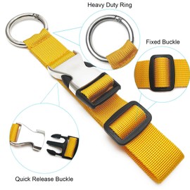 ZOUIQSS Luggage Straps for Adding a Bag, Jacket Gripper, Luggage Straps, Luggage Case for Travel Belt Luggage with Buckle, Adjustable Luggage Accessories (Yellow)