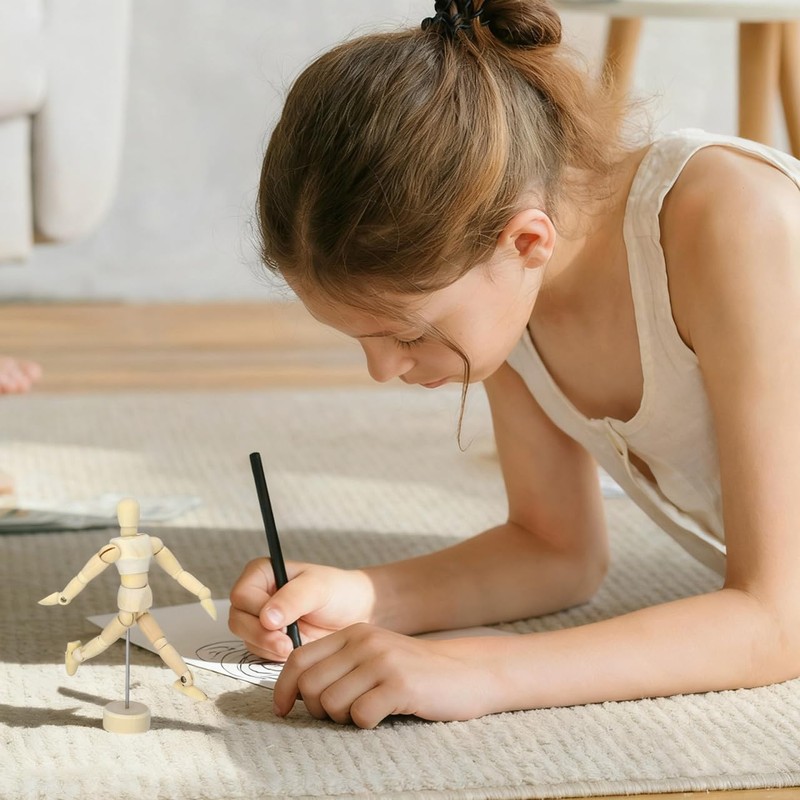 Operitacx 12 Pcs 4.56 Inch Wooden Drawing Mannequins with Stands