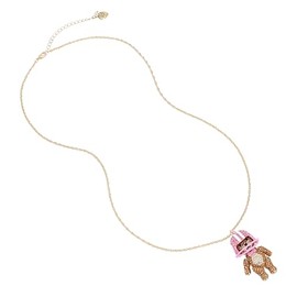 Betsey Johnson Womens Football Bear Pendant Necklace