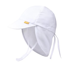 FURTALK Baby Toddler Sun Hat UV Protection Girls Boys Children Summer Beach Hat with Neck Protection, White