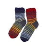 Pachamama Women 100% Wool Bed Sofa Socks Handknitted Stripe Navy