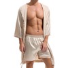 Amy Coulee Men's Satin Robe Bathrobe Lightweight Sleepwear Pyjamas for