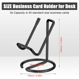 2 Pcs Expositor de Tarjetas de Visita de Metal, Soportes de Metal Negro para Tarjetas de Visita para Hombre y Mujer, Organizador de Tarjetas de Visita para Computadora (negro)
