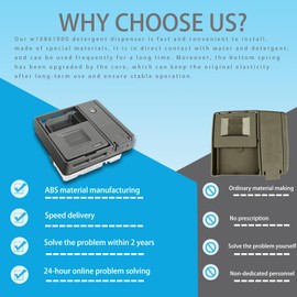 W10861000 W10620296 W10620298 Dishwasher Detergent Dispenser Compatible with Kitchenaid Whirlpool Maytag Amana Dishwasher Soap Dispenser KDFE104HPS1 MDB8989SHZ0 Parts 2-Year QA