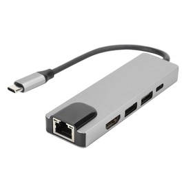 5 in 1 TypeC Hub to Hdmi Adapter 4K TypeC to Gigabit Ethernet RJ45 Expansion Port