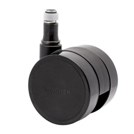 WAGNER Swivel Chair Castors / Office Chair Castors - Hard Design - Diameter 50 mm, Height 55 mm, Interval Braked, Pin 11 x 20 mm, Load Capacity 50 kg - Made in Germany - 01173561