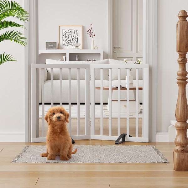 Semiocthome Freestanding Bamboo Dog Gate - 2 Panels, 24" Height