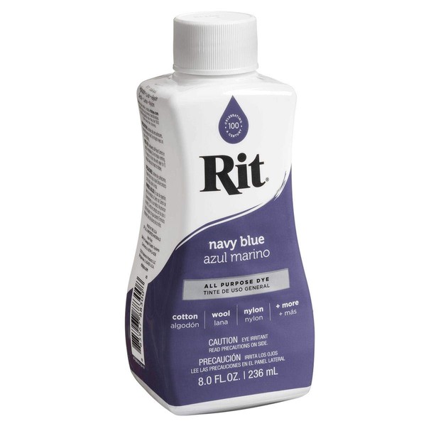 Rit Dye Impex Rit All Purpose Liquid Dye 236ml - Navy Blue, (Pack of 1)