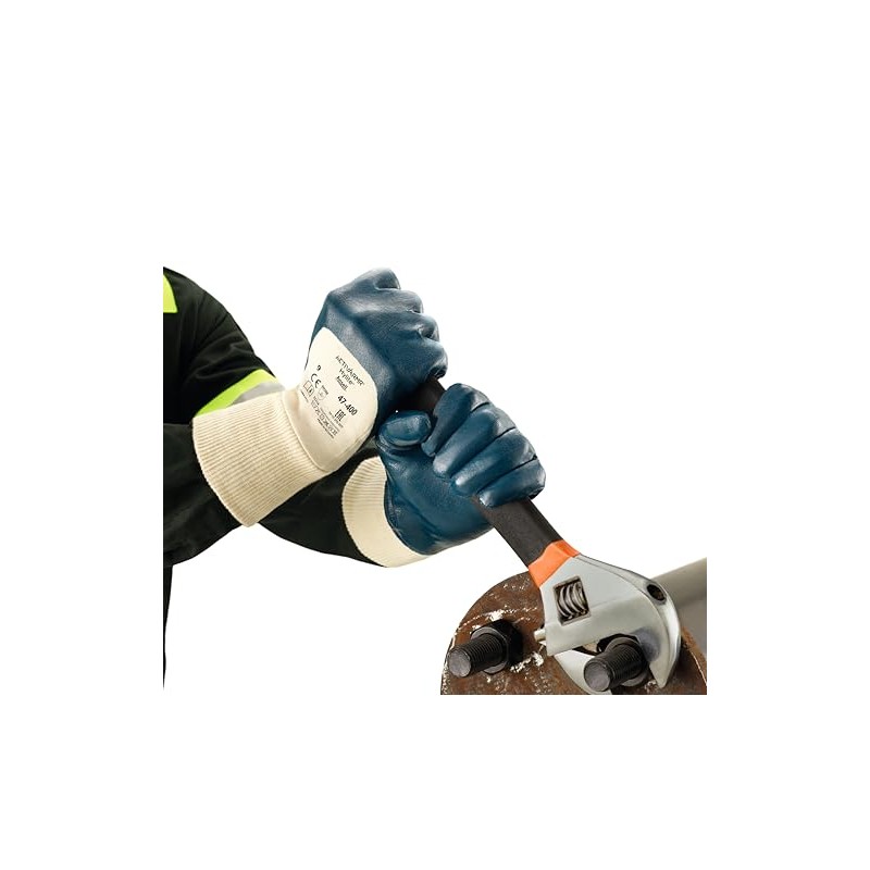 Ansell Hylite 47-400 Nitrile Glove, Cut Resistant, Coated on Interlock