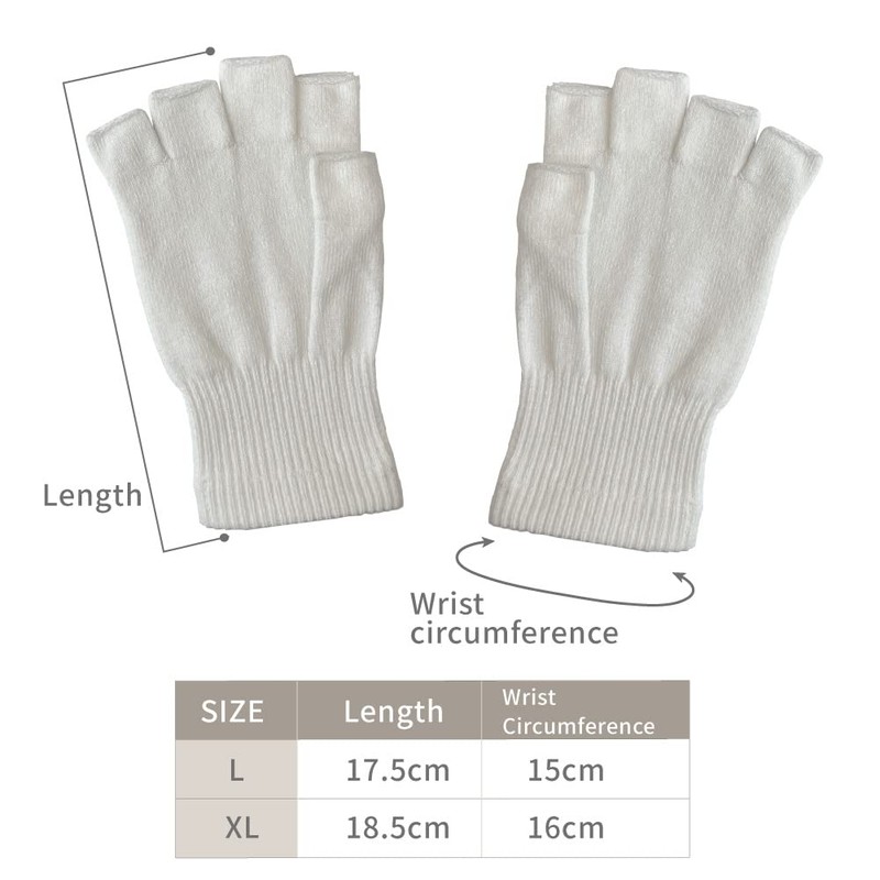 Edenswear Zinc Filled Fiber Adult Eczema Atopic Fingerless Gloves (L)