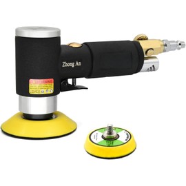 Mini Exzenterschleifer Druckluft Schwingschleifer Polierer,Hohe Geschwindigkeit 12000 RPM,Schleifmaschine mit 50mm und 75mm Schleifteller, Schwarz