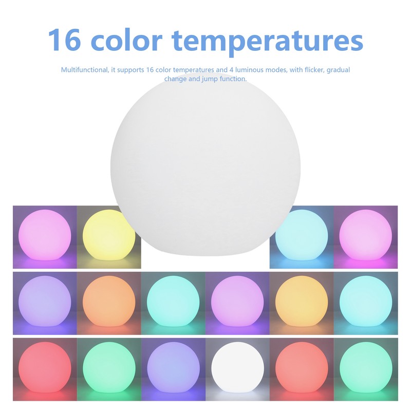 LED Round Lamp RGBW 24Key Remote Control 16Color Dimmable 4Mode