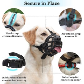Dog Muzzle, Soft Basket Muzzle for Medium Large Dogs, Best to Prevent Biting, Chewing and Barking (5#)