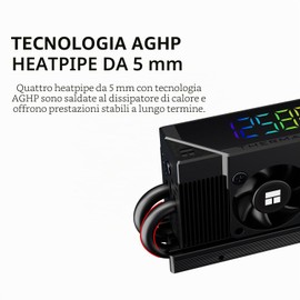 Thermalright HR10 2280 PRO Digital Black - Hard disk ad alte prestazioni con heat pipe AGHP da 4 x 5 mm, display digitale ARGB, raffreddamento di ventole piccole, dissipatori di calore SSD
