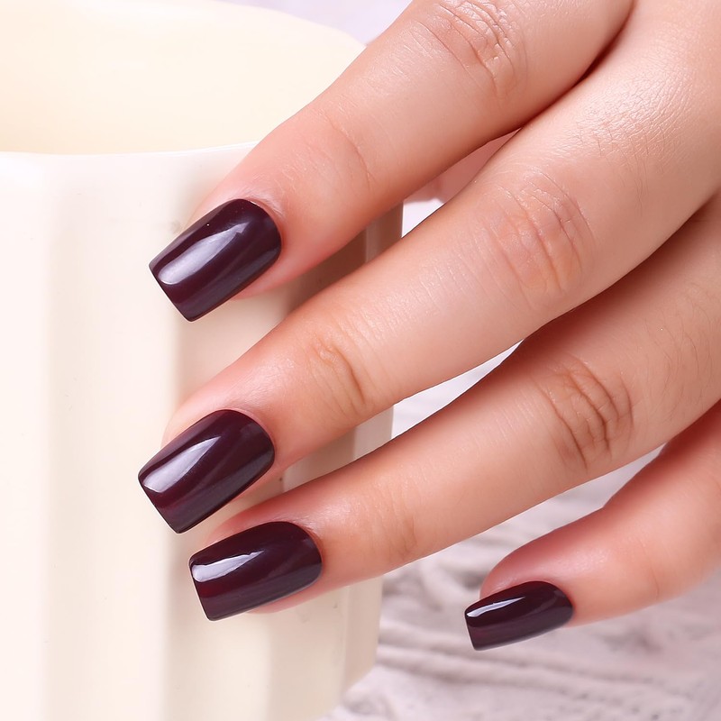 DouborQ Mud Red Color Nail Polish Finger Air Dry Long-lasting