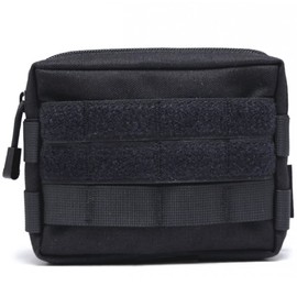 Hoanan Molle Pouches, Tactical Admin Pouch Compact EDC Utility Gadget Gear Pouch Military Carry Accessory Belt Hanging Waist Bag (Black)
