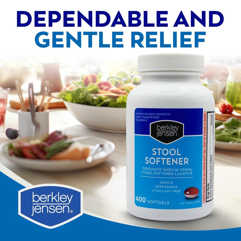 berkley jensen Stool Softener Laxative, Docusate Sodium 100 mg, Stimulant-Free