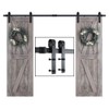 SMARTSTANDARD 9 FT Double Barn Door Hardware Kit, Sliding Door
