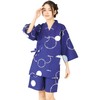 Nishiki Women's Jinbei Top and Bottom Set, 100% Cotton, Cool,