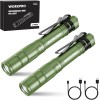 WORKPRO Rechargeable Pen Light Mini Flashlight 2 Pk Ultra-Compact EDC