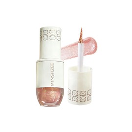 INTOPOP Eye Shadow Liquid Eyeshadow Sleeping Silk Brightening Pearl Glitter Eye Makeup Natural Peach Pink Glitter for Beginners Daily Students (02-Peach Blossom)