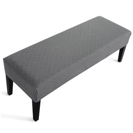 Fuloon Universal Dining Bench Cover Elastic Chair Cover Dining Room Removable Dining Chair Cover Dining Room Chair Dining Room Cover (Light Grey)
