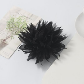 Mecool Flower Hair Clip Brooch Corsage Headpiece Hair Pin Rose Hair Barrette Accessories for Women Girls Party Wedding Black