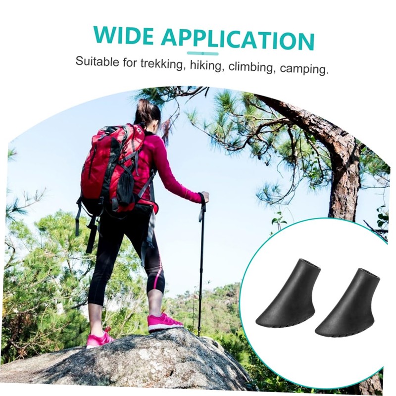 SUPVOX 30pcs Non-Slip Trekking Poles Tips Replacement Walking Poles Crutch