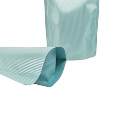 8 Ounce Blue Coffee Resealable Stand Up Zipper Seal Pouch with Tear Notch Smell Proof Coffee Packaging Bags for Small Business, Bulk (100)