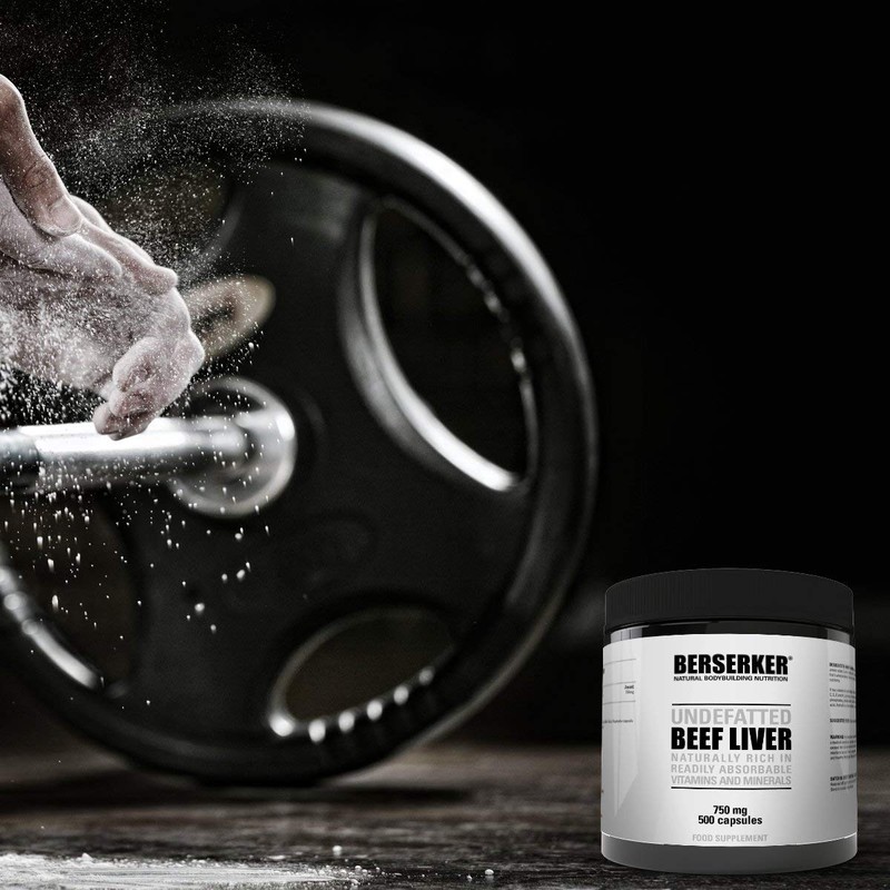 Berserker Desiccated Beef Liver 750mg 500 Capsules Un-defatted Meaning Full