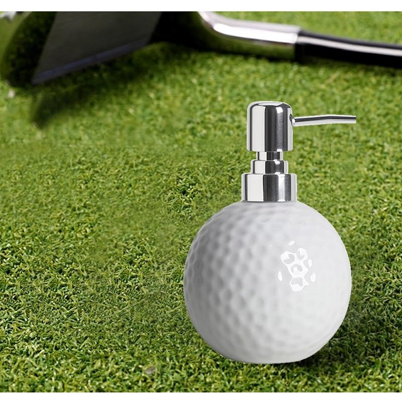 Mozacona Soap Dispenser Golf Ball Lotion Bottle Ceramic Liquid Dispenser