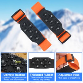 Ice Cleats Mid-Sole Snow Traction Cleats for Shoes and Boots Easily Rotate Non Slip Ice Grippers Snow Crampons Rotatable Traction Aids for Indoor/Outdoor