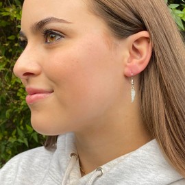 Angel Wings Charm Earrings, Tibetan Silver Charms on Nickel Free Antique Silver Tone Hooks : 34mm long, Everyday Drop Earrings for Angel Lover, Gift for Women