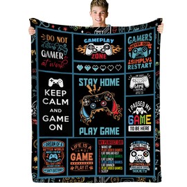 Gamer Soft Comfortable Travel Blanket for Video Game Lovers, Gamer Men, Women, Kids, Teens - 50"x60" Video Game Gift Blanket