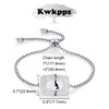 Kwkppz Belt Buckle Initial Bracelet for Women, 18K Gold/Silver Plated