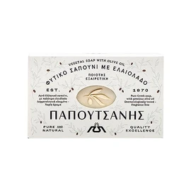 Papoutsanis Pure Vegetable White Soap, 4.3 oz (125 g), No Synthetic Additives, Freshly Washed, Environmentally Friendly, Environmentally Friendly, Additive-free Soap
