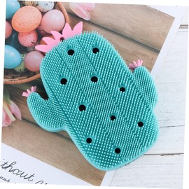 Baluue 3pcs Cactus Bathing Scrubber Deep Cleansing Shower Brush for Body Exfoliation and Back Massage Soft Gentle Skin Friendly Tool Dark Green
