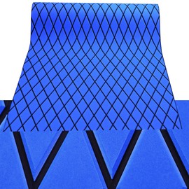 KT GuoMei 102.3" X45.2” Diamond Pattern Sea Deck Self-Adhesive Boat Flooring Eva Foam Decking Marine Non-Slip for Motorboat Fishing Boat Yach (102.3" X 37.7", Black and Blue)