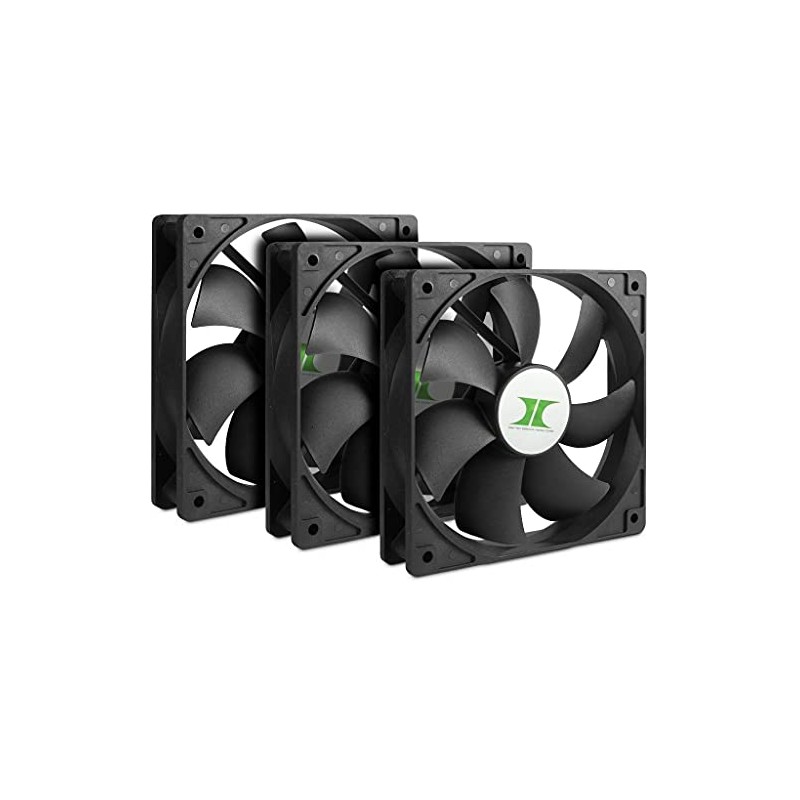 Inter-Tech Pack of 3 Black Cooling Fan Cooler and Radiator