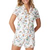Qianderer Womens Cute Print Pajamas Shorts Set Two-piece Pj Sets