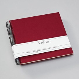 Semikolon 352947 Spiral Album Economy Medium 23 x 22.3 cm Photo Album 40 Pages Cream White Photo Book Burgundy Dark Red