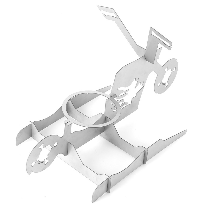 Stainless Steel Chicken Stand Removable Portable MotorcycleShape BBQ Roaster Stand